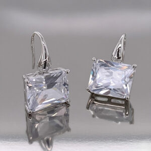 Rectangular Cubic Hook Earrings