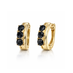 Black Cubic Curve Hoop Earrings