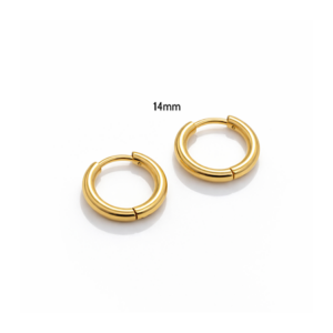 14mm Huggie Gold Sleeper Earrings
