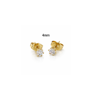 4mm Cubic Gold Claw Stud