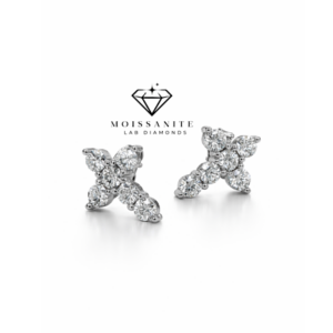 Moissanite Cross Earrings